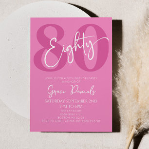 Invitation Rose Quatre-vingts 80e fête du 80e anniversaire