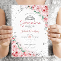Rose Quinceanera aquarelle fleurs rose tendre