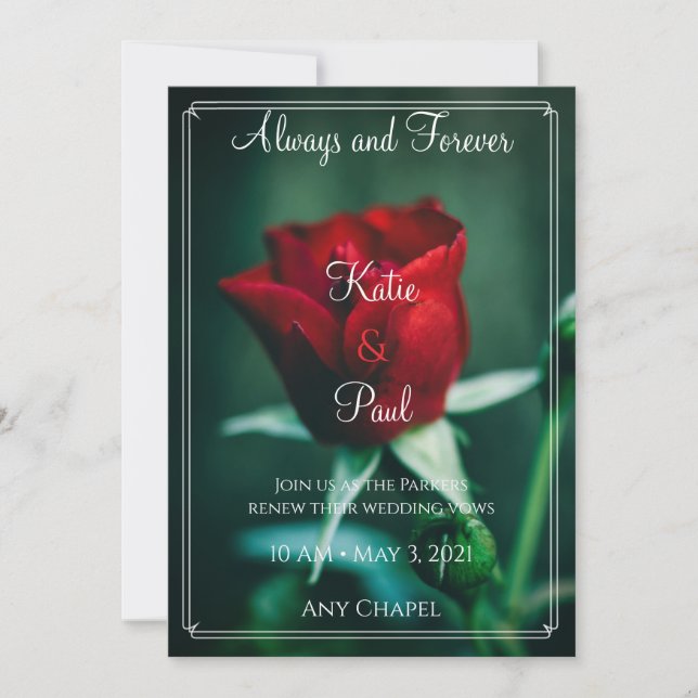 Invitation Rose Romantique | Élégant mariage floral  (Devant)