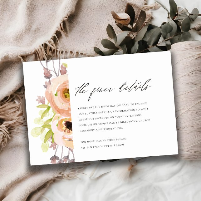 INVITATION ROSE ROMANTIQUE, POURPLE, FLORALE BLEU INFORMATION (Créateur téléchargé)