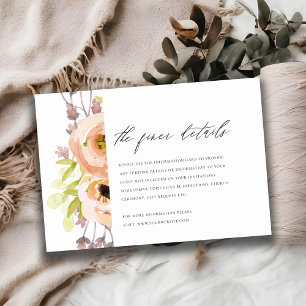 INVITATION ROSE ROMANTIQUE, POURPLE, FLORALE BLEU INFORMATION