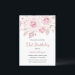 Invitation Rose rose Blush Élégante Femme 21e fête d'annivers<br><div class="desc">Rose rose Blush Elegant Womans 21st Birthday Party Invitation Voir la collection correspondante Dans Niche et Nest Store</div>