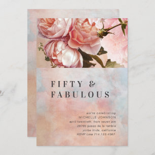 Invitation Rose rose cinquante fabuleux floral Minimal Botani