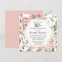 Rose rose Dusty Floral 80e anniversaire