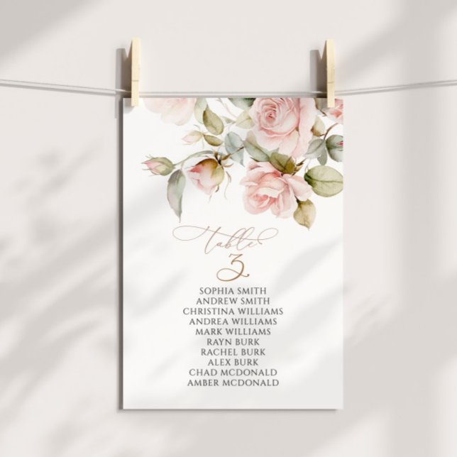 Invitation Rose rose et verdure Tableau numéro 3 Tableau de s (Créateur téléchargé)