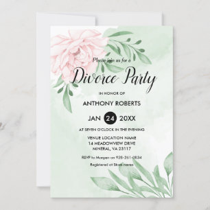 Invitation Rose rose Eucalyptus Folio Divorce Party
