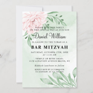 Invitation Rose rose Eucalyptus Succulent Foliage Bar Mitzvah
