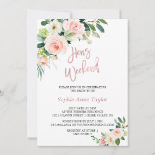 Invitation Rose rose Floral Gold Bachelorette Weekend Party