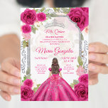 Invitation Rose rose Fuchsia et robe Charra Mis XV Anos<br><div class="desc">Rose rose Fuchsia & Robe Charra Mis XV Anos Invitation Mis Quince Anos,  15e anniversaire, </div>