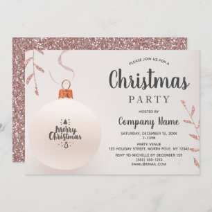 Invitation Rose Rose Gold Parties scintillant Corporate Holid