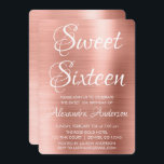 Invitation Rose Rose Gold Sweet sixteen moderne fête d'annive<br><div class="desc">Blush Pink - Rose Gold Elegant et moderne Sweet sixteen Metallic Brossé Metal Party Invitation. Cette invitation est parfaite pour une Dusty Rose Rose Gold Sweet 16 Anniversaire fête qui cherche à célébrer en Rose Rose Gold. Vous pouvez demander des éléments correspondants en contactant le concepteur.</div>
