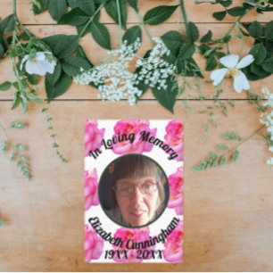 Invitation Rose rose Love Mémoire Photo avec Poem Memorial