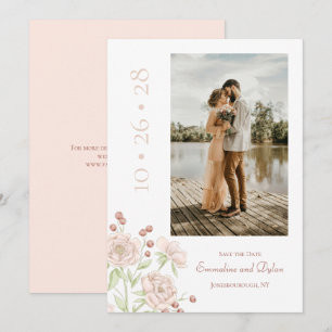 Invitation Rose rose mariage moderne rose saumonée Enregistre
