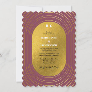 Invitation Rose rose & or moderne minimaliste Arch Mariage