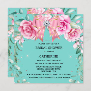 Invitation Rose rose pays chic parties scintillant arc glam t