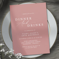 Rose Rose poussiéreux | Dîner d'anniversaire moder