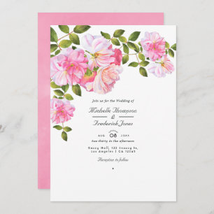 Invitation Rose rose QR Code RSVP Garden Wedding