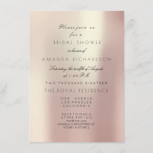 Invitation Rose rose rose Blush Pastel Fête des mariées préco