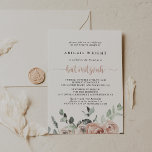 Invitation Rose rose rose classique Bat mitzvah<br><div class="desc">Cette invitation classique à la bat mitzvah rose rose rose rose pâle est parfaite pour un bat mitzvah rustique. Le design est composé d'élégantes aquarelles rose roux et de feuillage vert,  soigneusement assemblés en de beaux bouquets.</div>