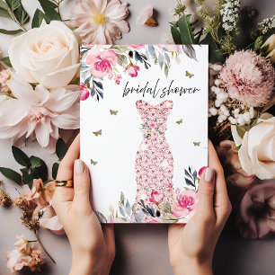 Invitation Rose Rose Rose Gold Mariage Gown Floral nuptiale D