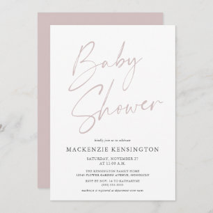 Invitation Rose rose rose rose rose moderne bébé fille douche