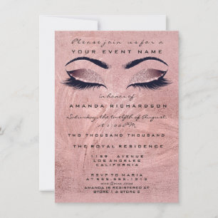 Invitation Rose rose rouge Parties scintillant de maquillage 