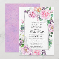 Rose rose violet Peony Floral Baby Brunch