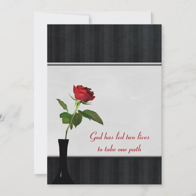 Invitation Rose rouge de mariage  (Devant)