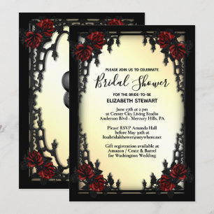 Invitation Rose rouge Fête des mariées gothique Porte de fer 