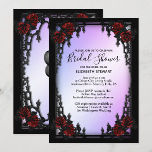 Invitation Rose rouge Fête des mariées gothique w Infos d'ins