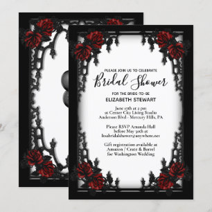 Invitation Rose rouge Fête des mariées gothique w Infos d'ins