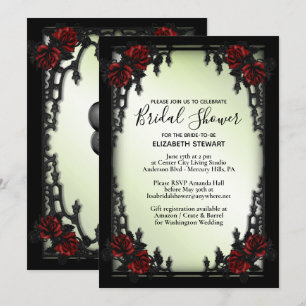 Invitation Rose rouge Fête des mariées gothique w Infos d'ins