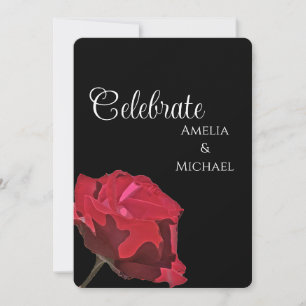 Invitation Rose rouge gothique lunatique sur mariage romantiq