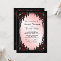 Rose rouge gothique Sweet sixteen Porte en fer ros