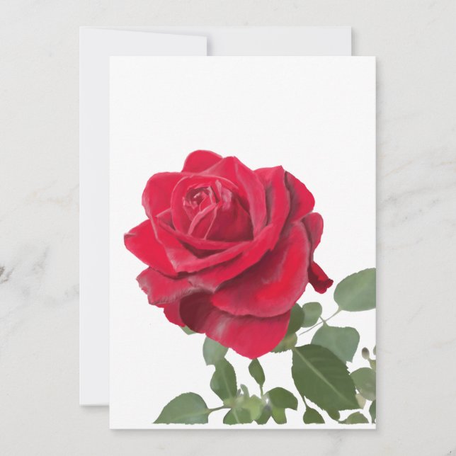 Invitation  Rose rouge - symbole d’amour (Devant)