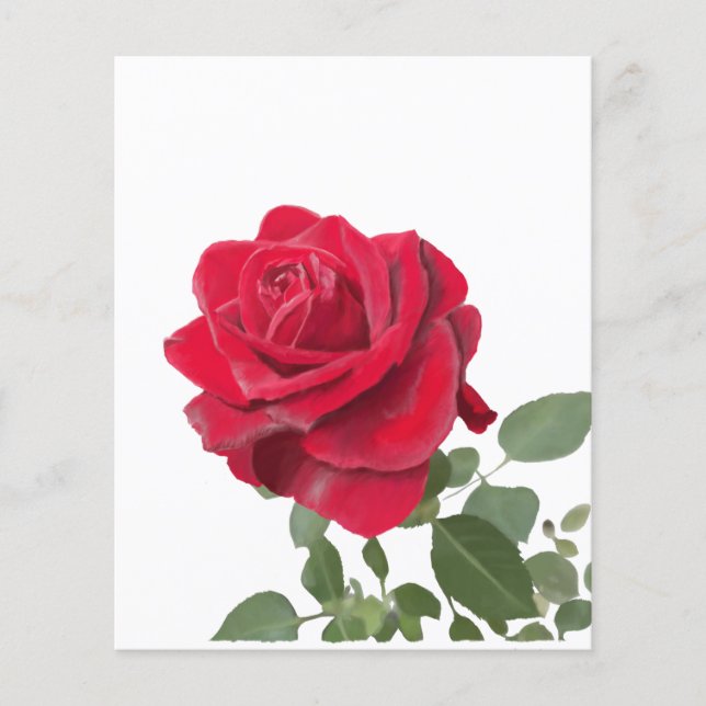 Invitation  Rose rouge - symbole d’amour (Devant)