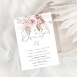 Invitation Rose rousse Dusty Rose Floral Sweet 16 Anniversair<br><div class="desc">Rose Floral Sweet 16 Anniversaire  Rose-Noir Invitation.</div>