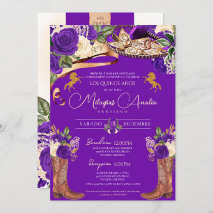 Invitation Rose royal violet Mariachi Fancy Western Charra