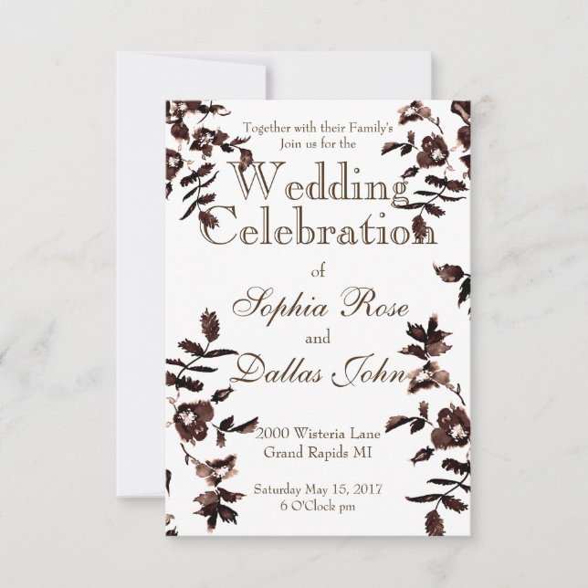 Invitation Rose rustique vintage (Devant)