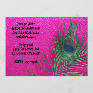 Invitation rose scintillante d'anniversaire de