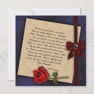 Invitation Rose shakespearien Mariage gothique