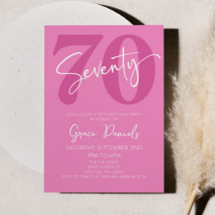 Invitation Rose Soixante-dix-soixante-dixième fête d'annivers