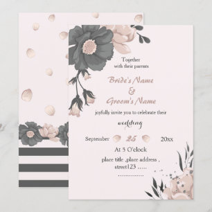 Invitation rose sombre et rêveuse mariage