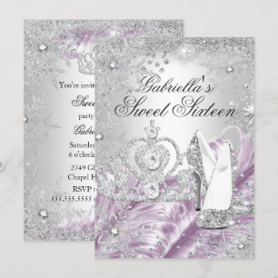 Invitation Rose Sweet 16 Hiver Étincelle Flocon de