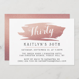 Invitation Rose tendance et chic Gold Foil Dames Anniversaire