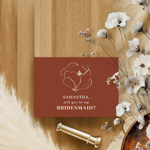 Invitation Rose Terracotta Simple Serez-vous ma demoiselle d'