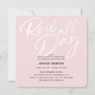 Invitation Rose toute la journée Blush Bachelorette Party Inv