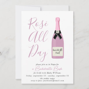 Invitation Rose toute la journée Napa Winery Bachelorette Inv