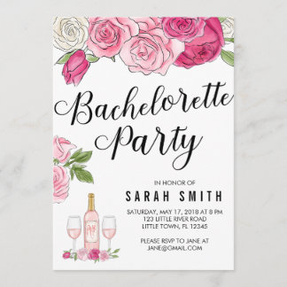 Invitation Rose toute la journée Pink Bachelorette Party
