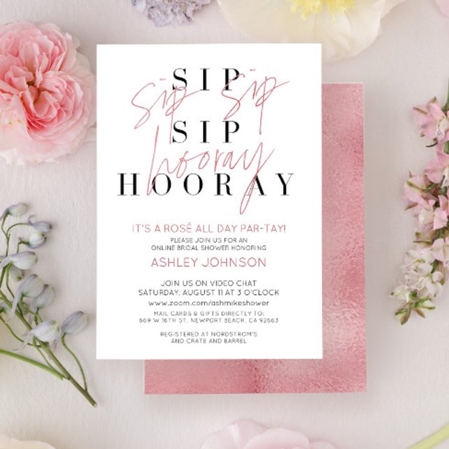 Invitation Rose toute la journée Typographie Fête des mariées (Créateur téléchargé)